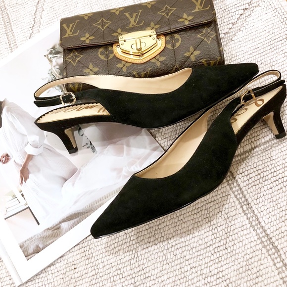 Sam Edelman Ludlow Kitten Heel Black Suede 5.5 - Picture 4 of 7
